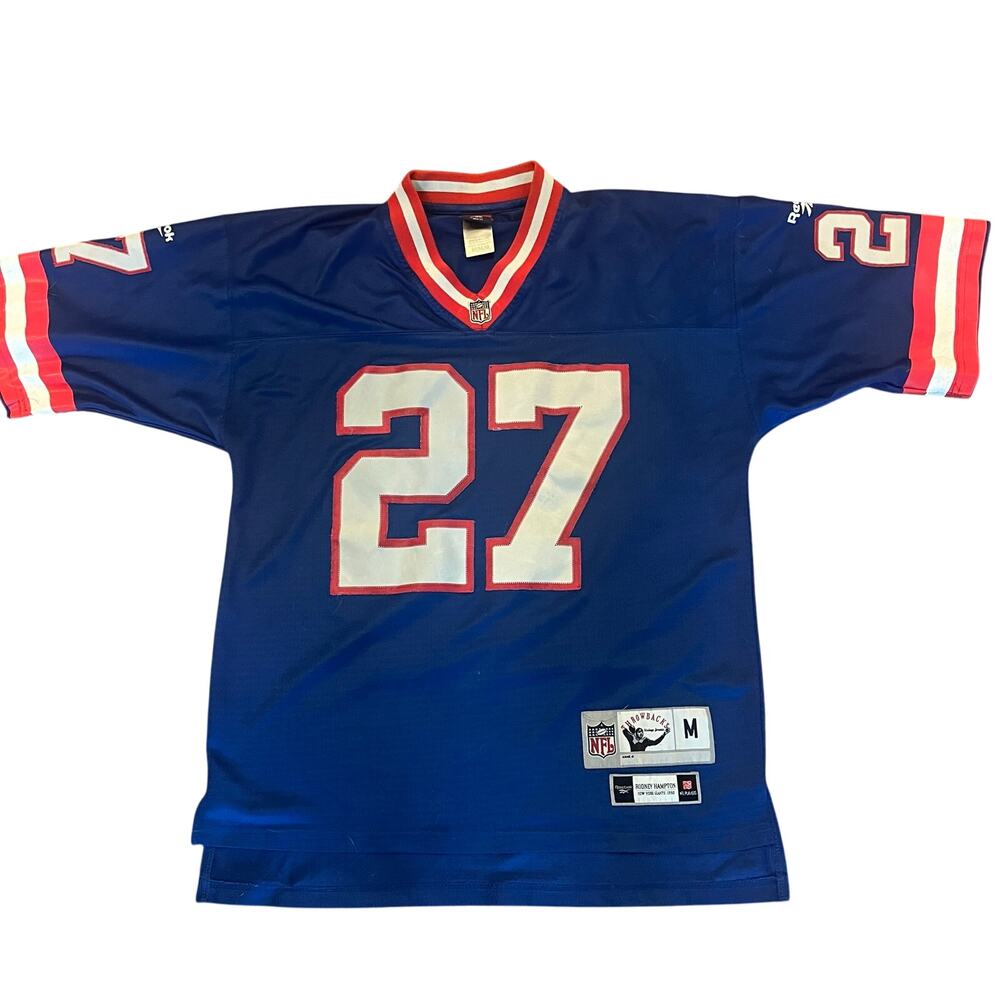New York Giants Rodney Hampton #27 Reebok Jersey Football Reebok  NFL Blue-M